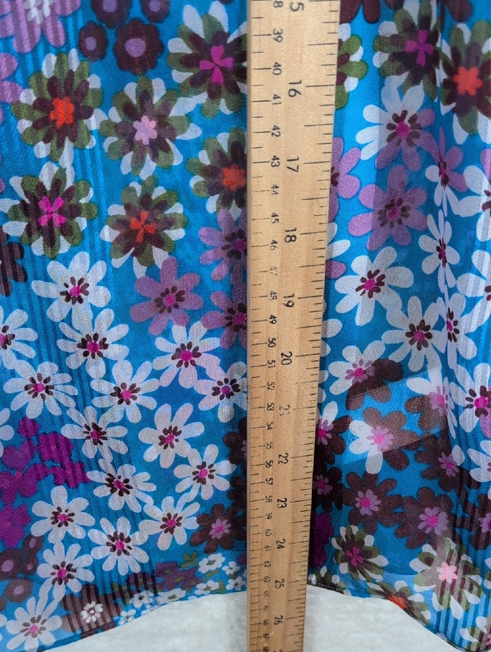 362-Nwot Kate Spade Women’s Blue Floral Long-Sleeve Peasant Blouse - Picture 6 of 7
